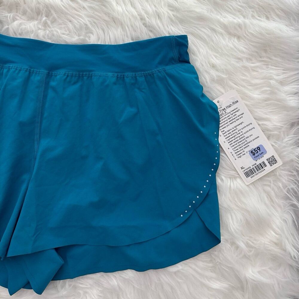 Lululemon Fast and Free High Rise Classic Fit Split Short 3" Hawaiian Blue XL - Picture 5 of 11